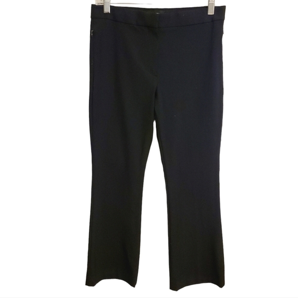 Theory | Women's Classic Black Cropped Kick Pants With Double Weave (Size 4) - Picture 2 of 15
